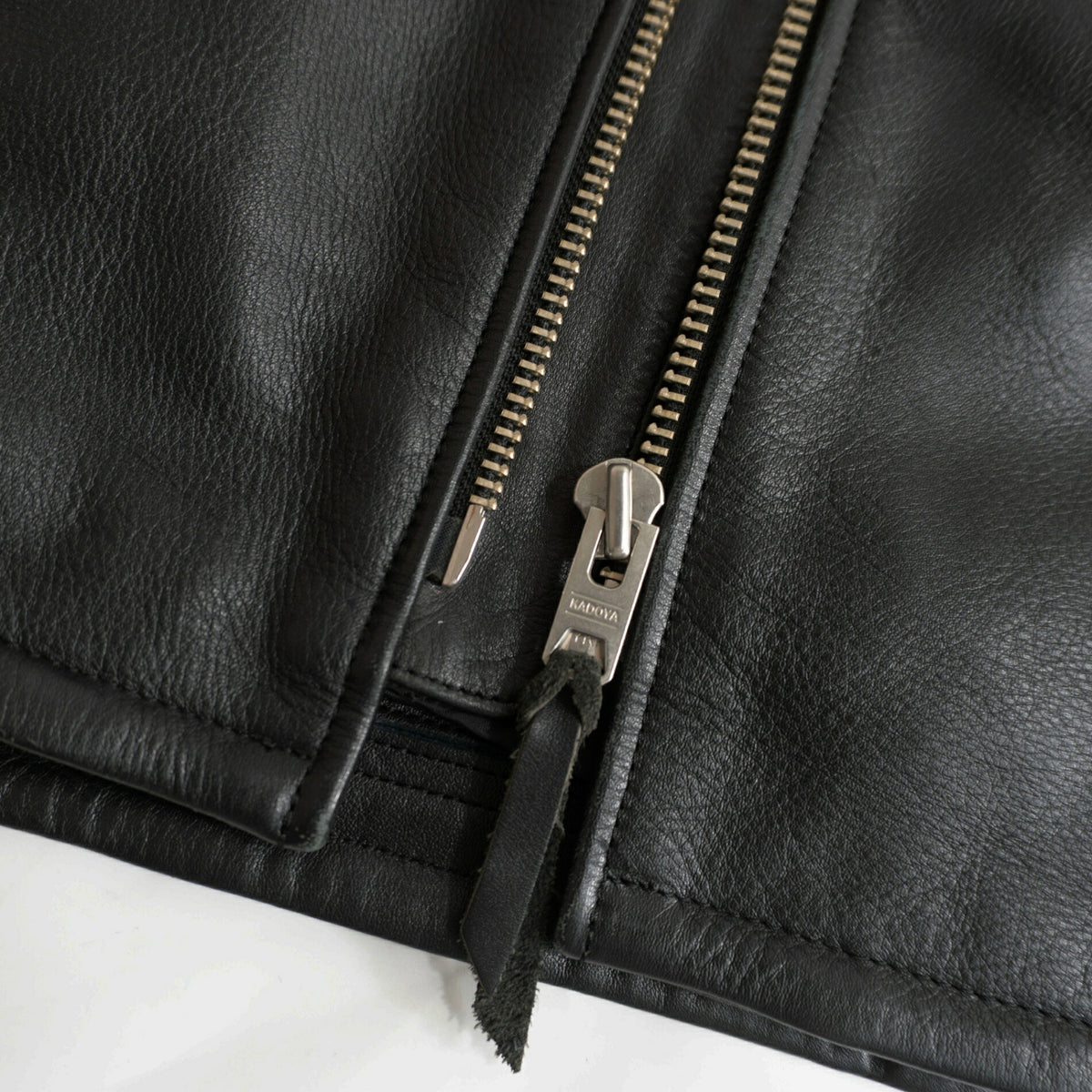 KADOYA Black Thick Cowhide Single Rider Jacket Size 4L