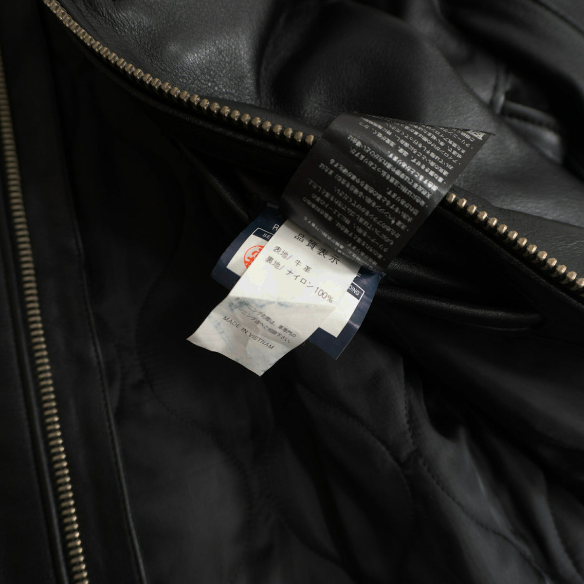 KADOYA Black Thick Cowhide Single Rider Jacket Size 4L