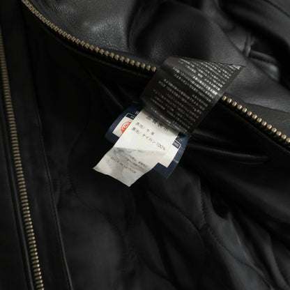 KADOYA Black Thick Cowhide Single Rider Jacket Size 4L