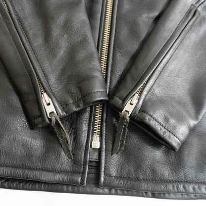 KADOYA Black Thick Cowhide Single Rider Jacket Size 4L