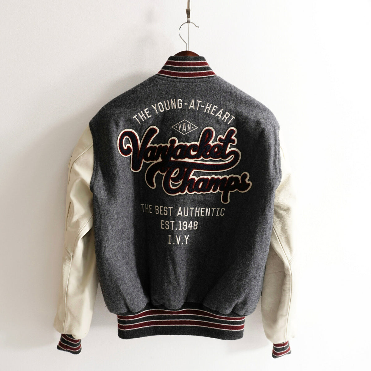 VAN JAC Leather Sleeve Jacket Size M