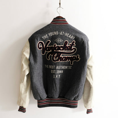 VAN JAC Leather Sleeve Jacket Size M