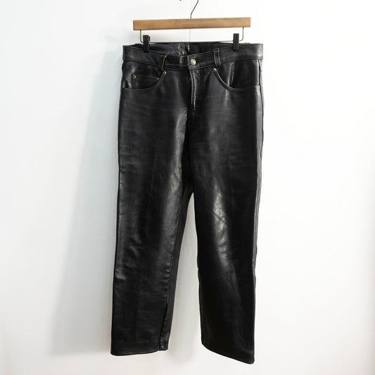SCHOTT USA Made Black Leather Pants Size 36