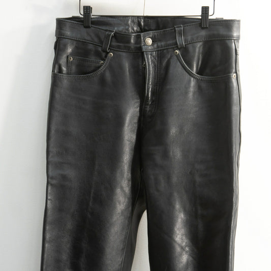 SCHOTT USA Made Black Leather Pants Size 36