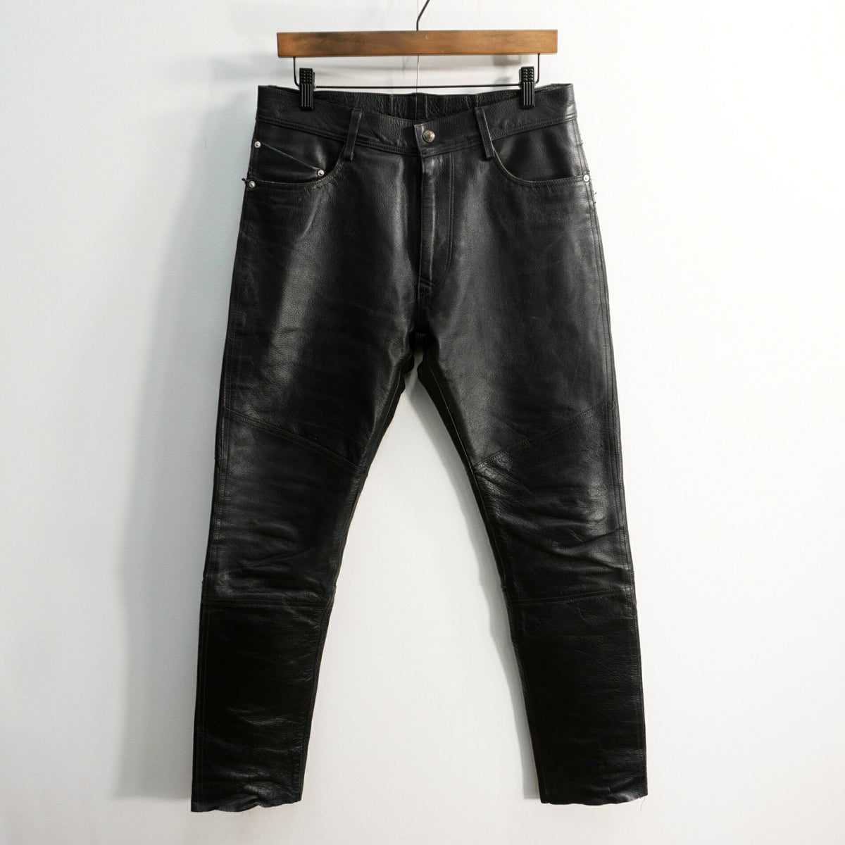 SCHOTT Black Leather Pants Size M