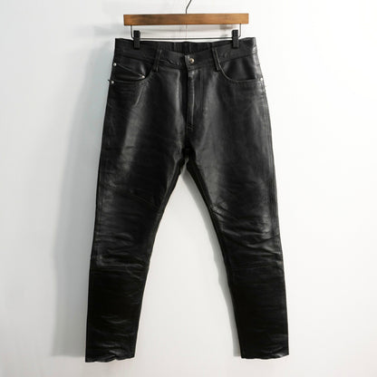 SCHOTT Black Leather Pants Size M