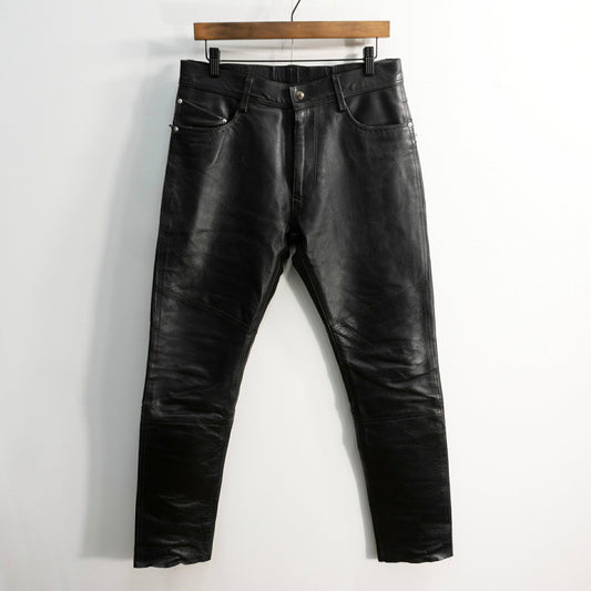 SCHOTT Black Leather Pants Size M