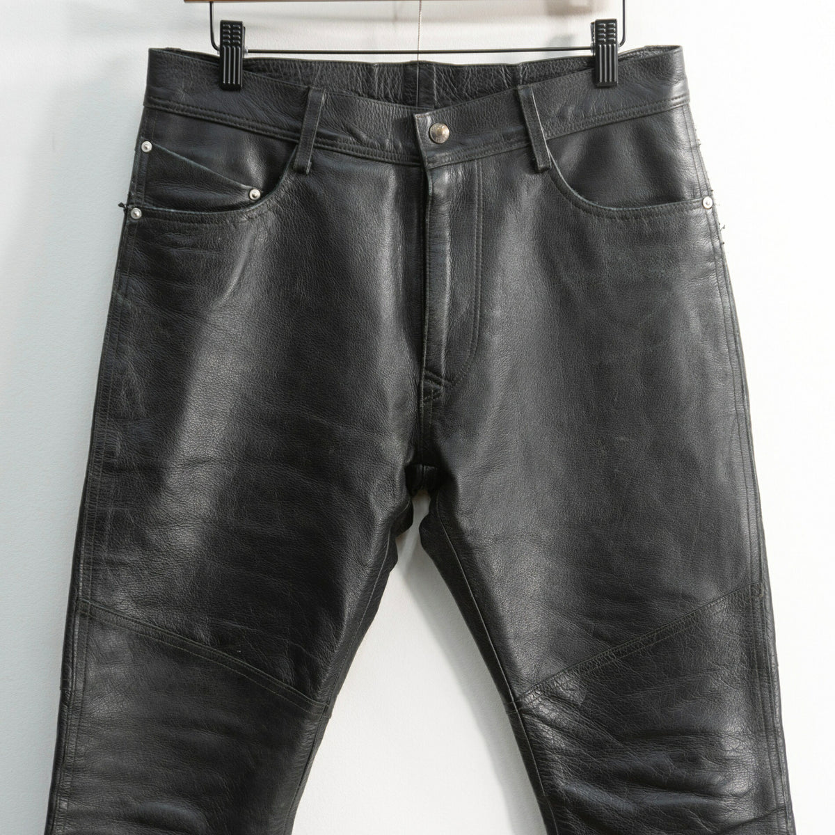 SCHOTT Black Leather Pants Size M