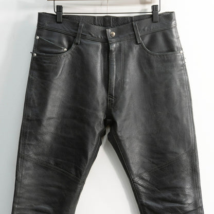 SCHOTT Black Leather Pants Size M