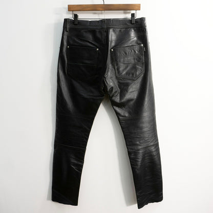 SCHOTT Black Leather Pants Size M