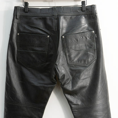SCHOTT Black Leather Pants Size M