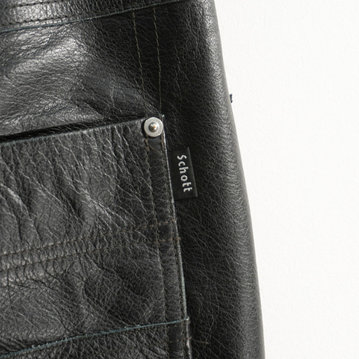 SCHOTT Black Leather Pants Size M