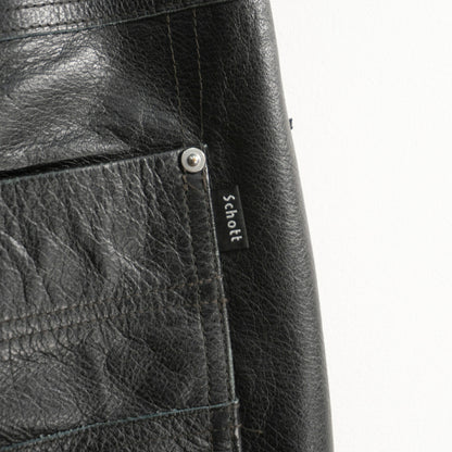 SCHOTT Black Leather Pants Size M