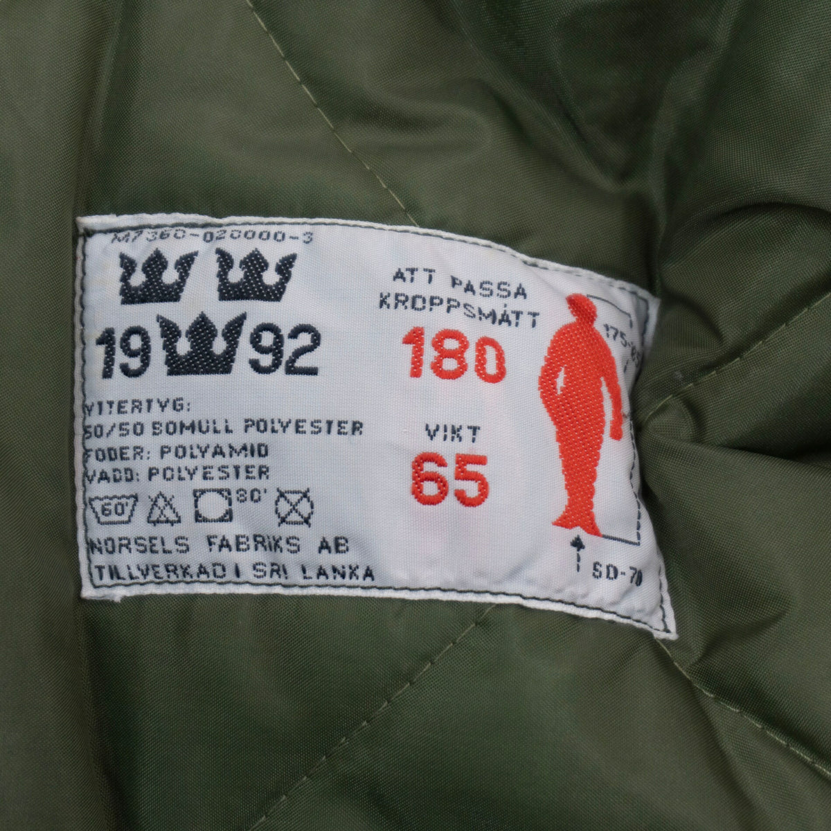 SWEDISH ARMY 90s M90 Parka Hooded Military Coat Size 180