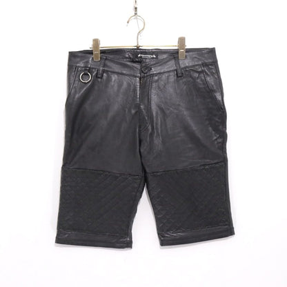SASQUATCHfabrix. 11AW Leather Quilted Shorts Black Size M