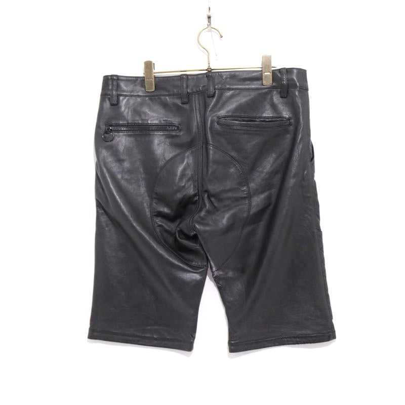 SASQUATCHfabrix. 11AW Leather Quilted Shorts Black Size M
