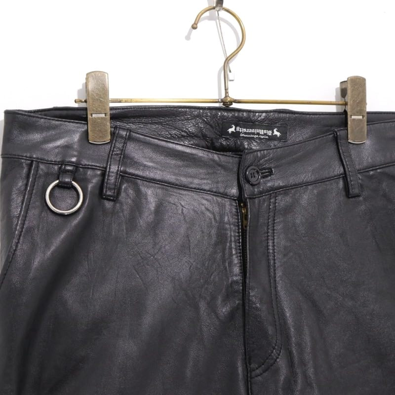 SASQUATCHfabrix. 11AW Leather Quilted Shorts Black Size M