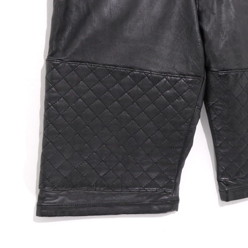 SASQUATCHfabrix. 11AW Leather Quilted Shorts Black Size M