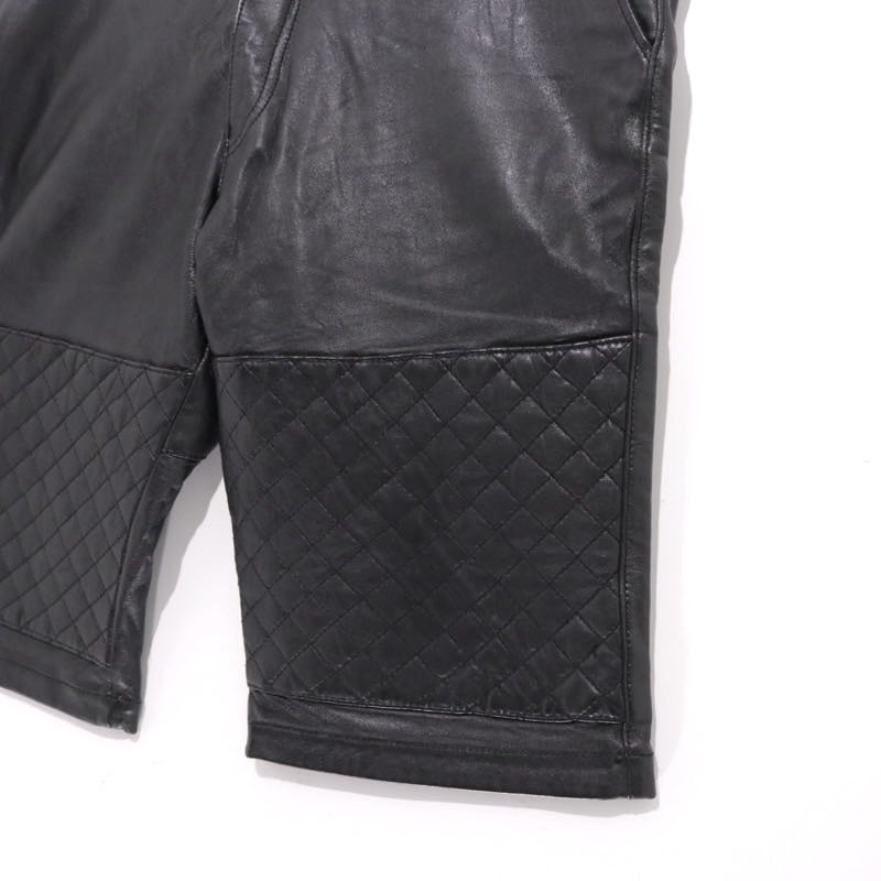 SASQUATCHfabrix. 11AW Leather Quilted Shorts Black Size M