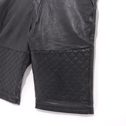 SASQUATCHfabrix. 11AW Leather Quilted Shorts Black Size M