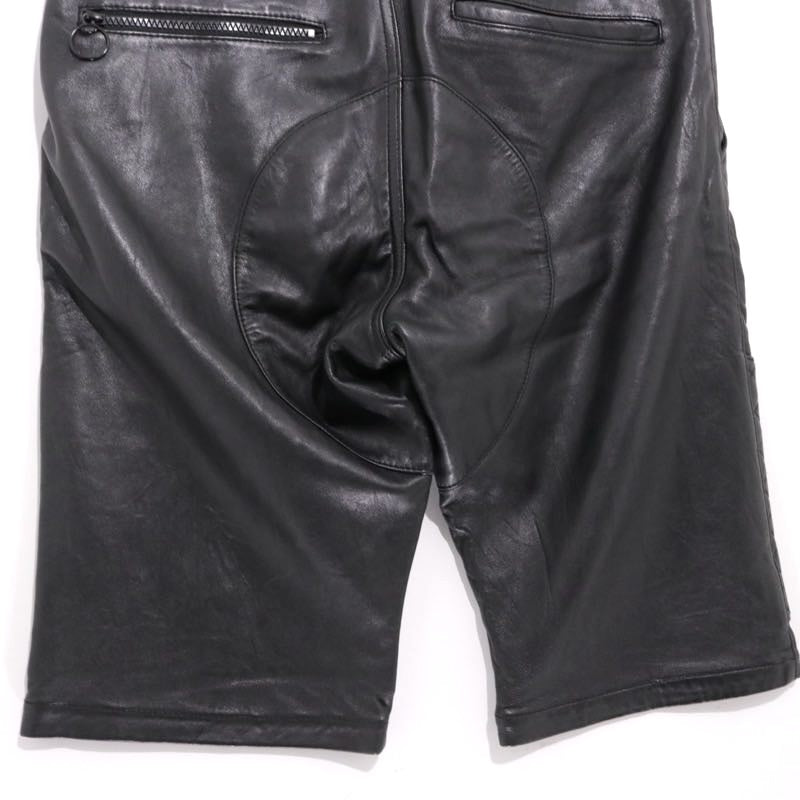 SASQUATCHfabrix. 11AW Leather Quilted Shorts Black Size M
