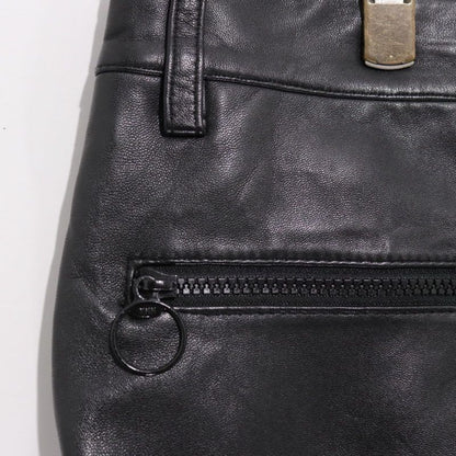 SASQUATCHfabrix. 11AW Leather Quilted Shorts Black Size M