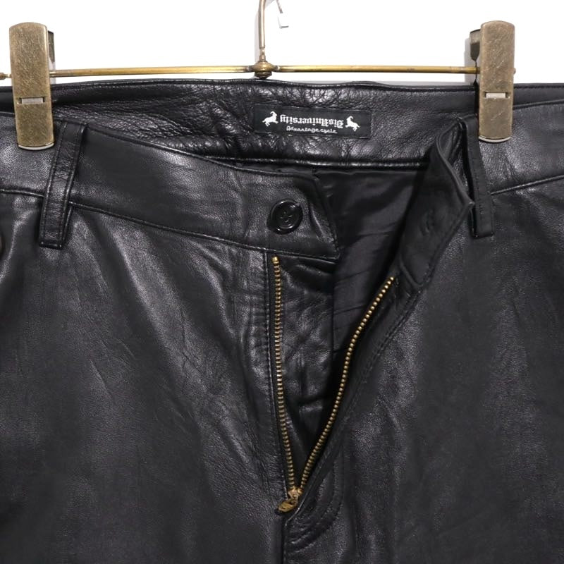 SASQUATCHfabrix. 11AW Leather Quilted Shorts Black Size M