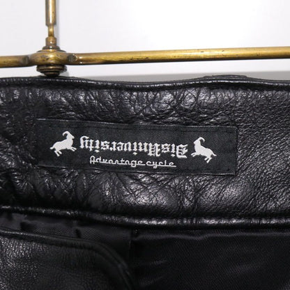 SASQUATCHfabrix. 11AW Leather Quilted Shorts Black Size M