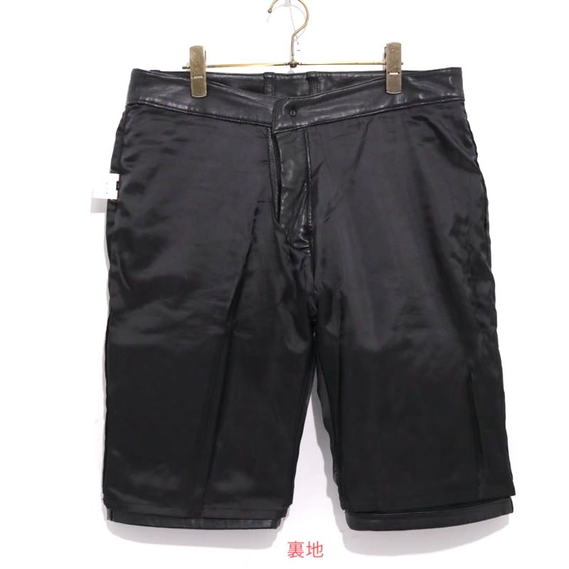 SASQUATCHfabrix. 11AW Leather Quilted Shorts Black Size M