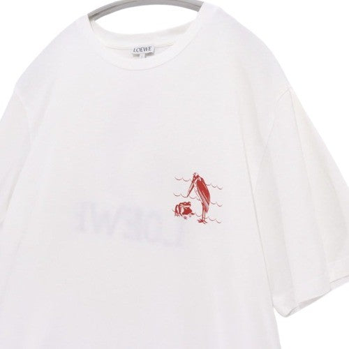 LOEWE 19AW William De Morgan Frog Print T-Shirt White Size M