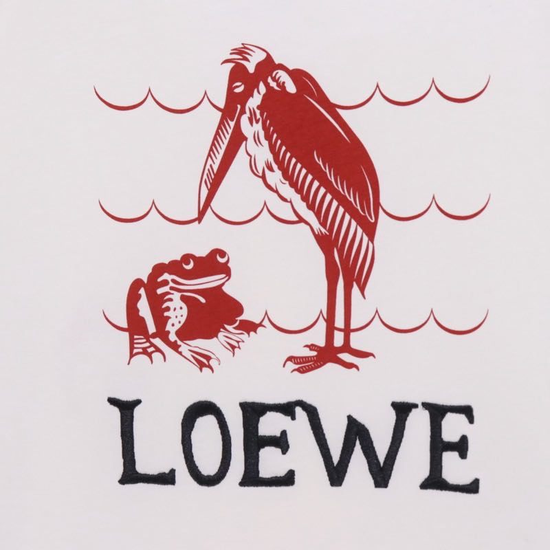 LOEWE 19AW William De Morgan Frog Print T-Shirt White Size M