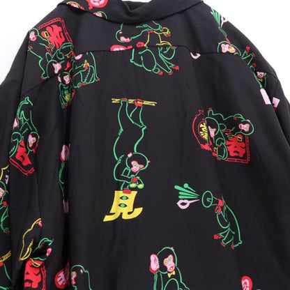 Eanbe 26SS TUITACI Monkey Print Aloha Shirt Black Size 3