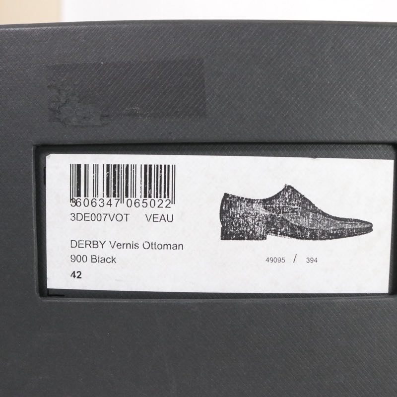 Dior HOMME Vernis Ottoman Patent Shoes Black Size 27.0cm