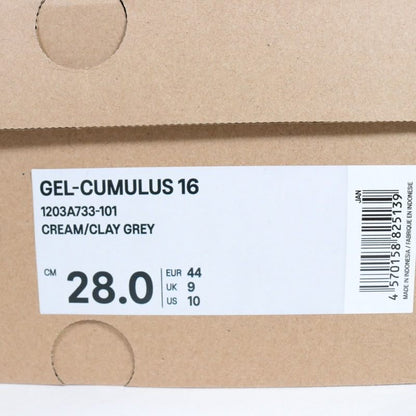ASICS GEL-CUMULUS 16 Cream Clay Grey Sneakers Size 28.0CM