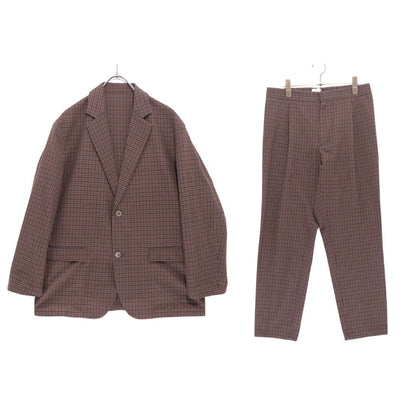 FACTOTUM 22SS Unconstructed Check Brown Blue Jacket Size 48/48