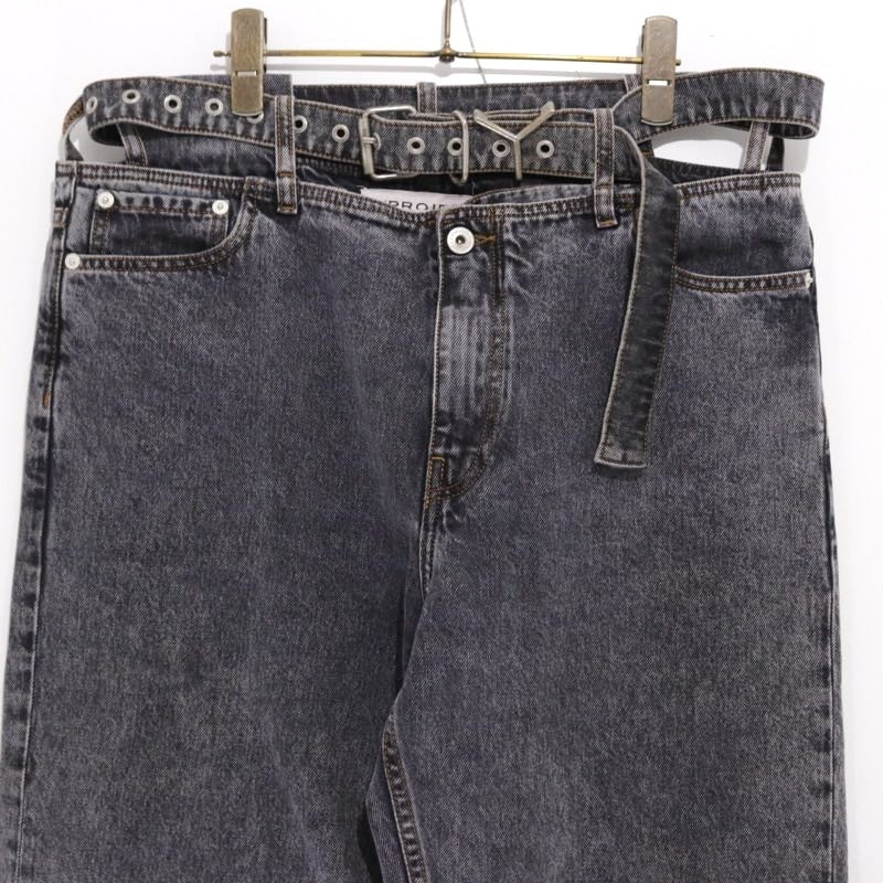 Y/Project Waistbandless Y Belt Black Denim Jeans Size 29