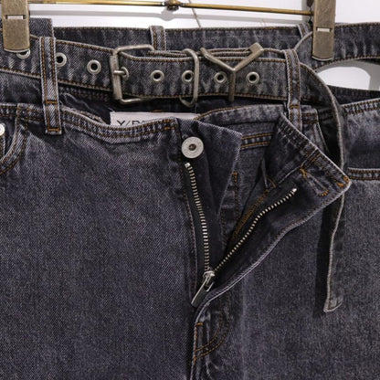 Y/Project Waistbandless Y Belt Black Denim Jeans Size 29