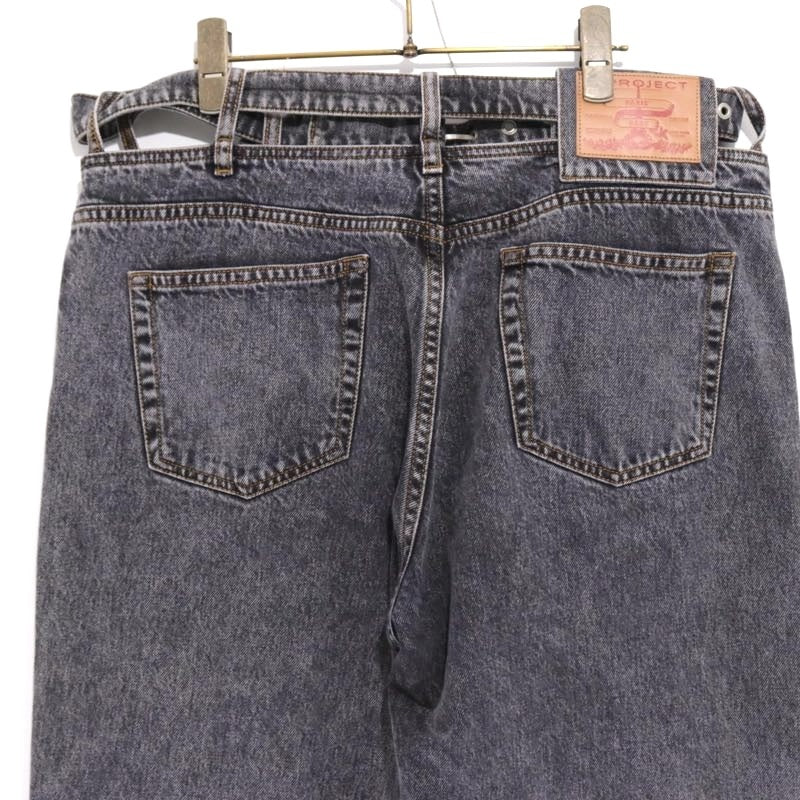 Y/Project Waistbandless Y Belt Black Denim Jeans Size 29