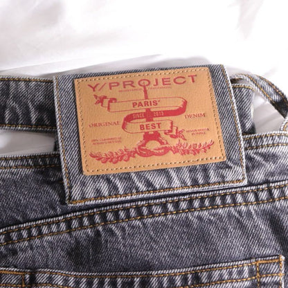 Y/Project Waistbandless Y Belt Black Denim Jeans Size 29