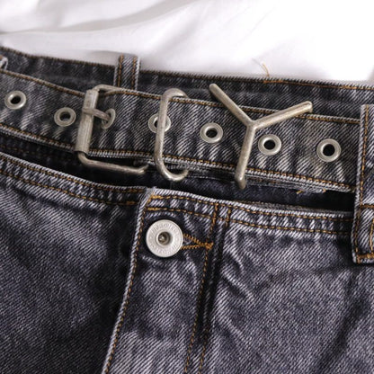 Y/Project Waistbandless Y Belt Black Denim Jeans Size 29