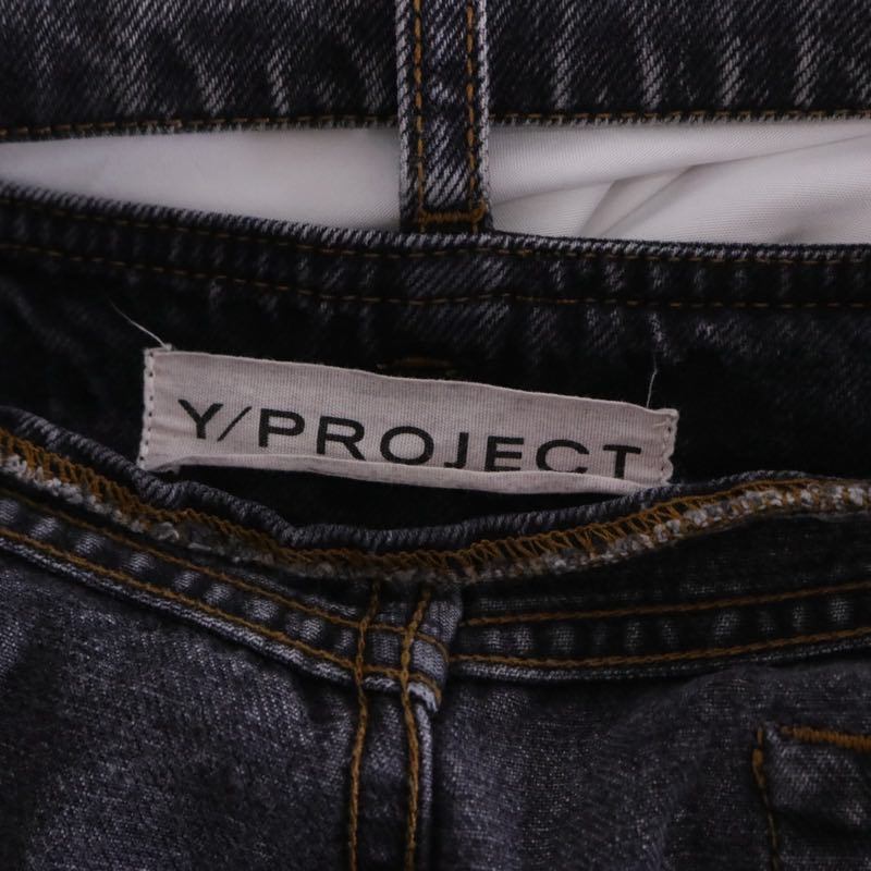 Y/Project Waistbandless Y Belt Black Denim Jeans Size 29