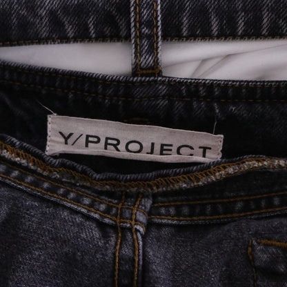 Y/Project Waistbandless Y Belt Black Denim Jeans Size 29