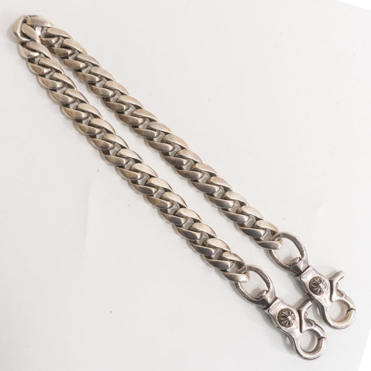 CHROME HEARTS CLASSIC LONG-T 2-Clip Long Silver Wallet Chain