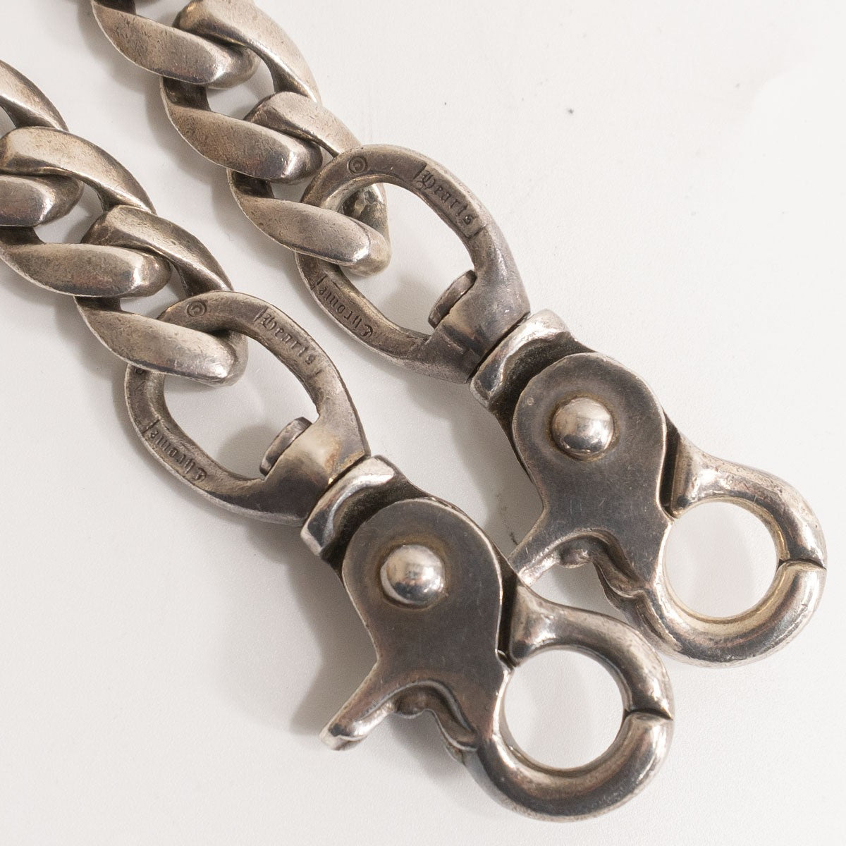 CHROME HEARTS CLASSIC LONG-T 2-Clip Long Silver Wallet Chain