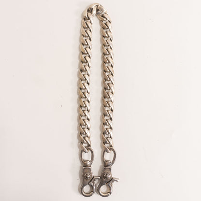 CHROME HEARTS CLASSIC LONG-T 2-Clip Long Silver Wallet Chain