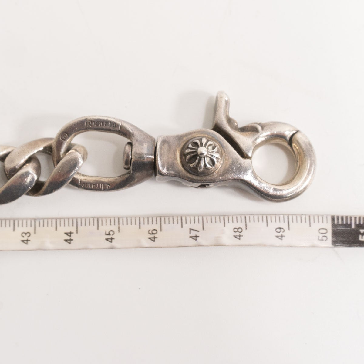 CHROME HEARTS CLASSIC LONG-T 2-Clip Long Silver Wallet Chain