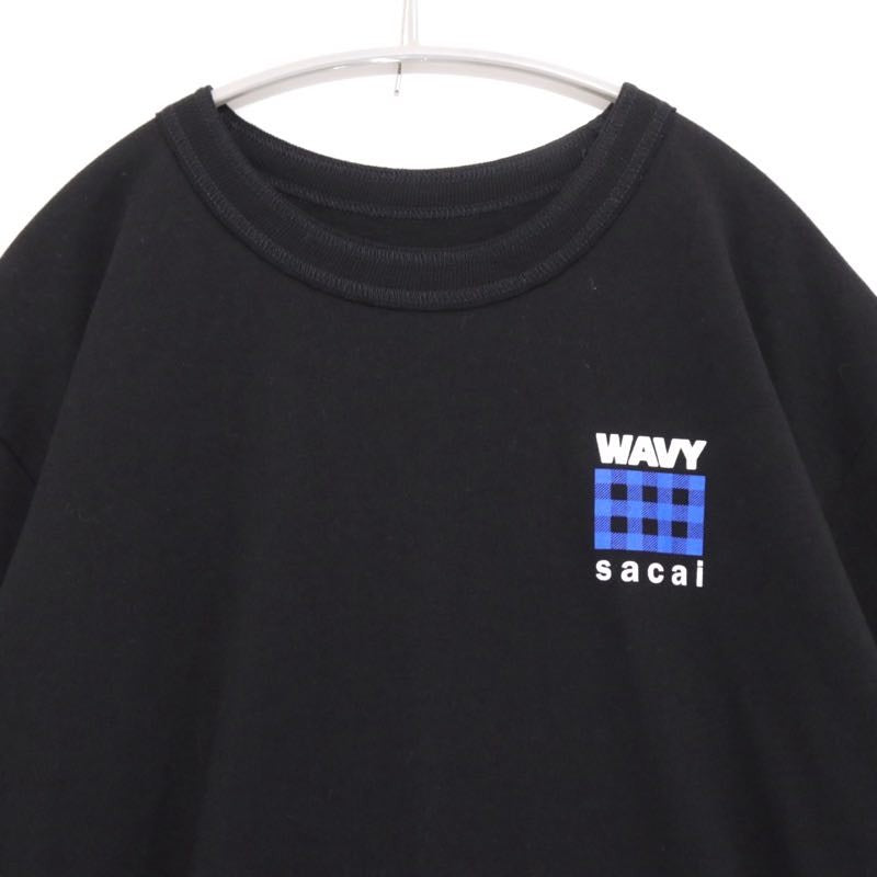 sacai 23SS Ghetto Gastro Logo T-Shirt Black Size 5