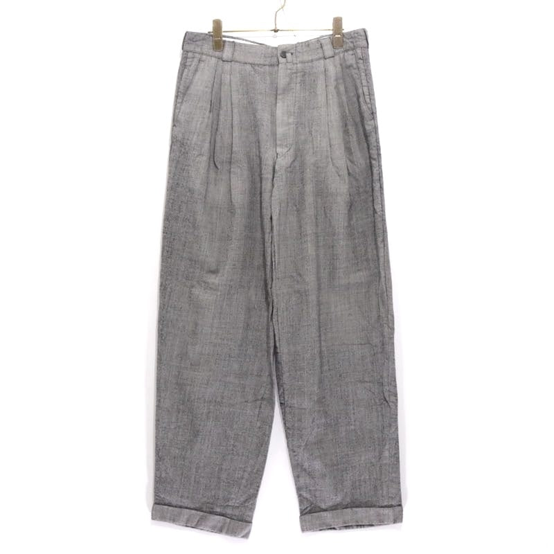 EURO VINTAGE 70s 80s Gray Blue Stripe 3-Pleat Slacks