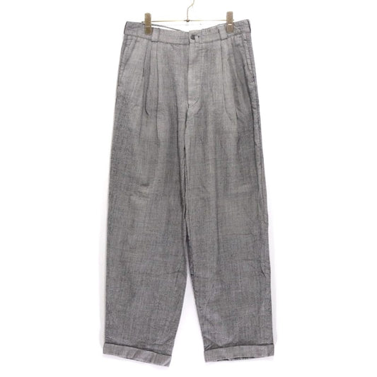 EURO VINTAGE 70s 80s Gray Blue Stripe 3-Pleat Slacks