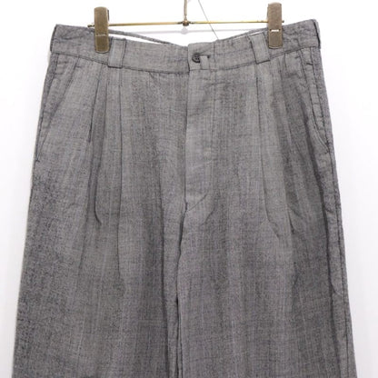EURO VINTAGE 70s 80s Gray Blue Stripe 3-Pleat Slacks